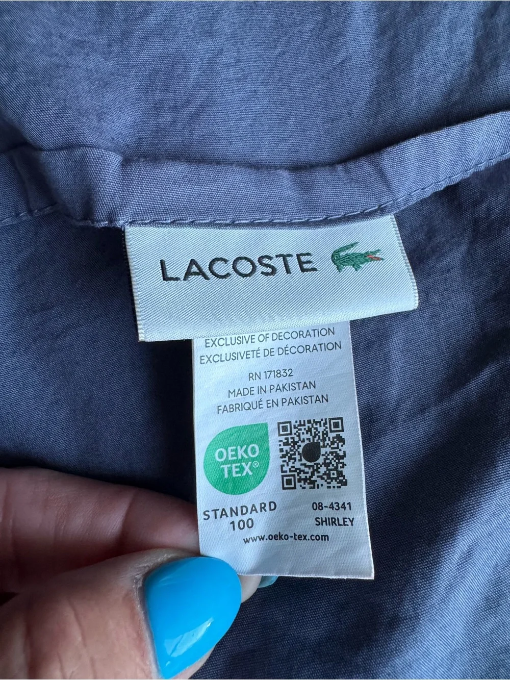 Lacoste Navy Blue 100%Cotton Flat Sheet- New Condition